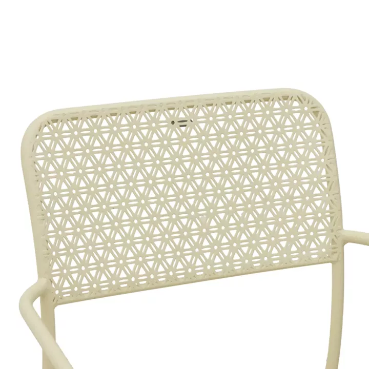 Πολυθρόνα Federal pakoworld στοιβαζόμενη κρεμ μέταλλο 57x58x81.5εκ