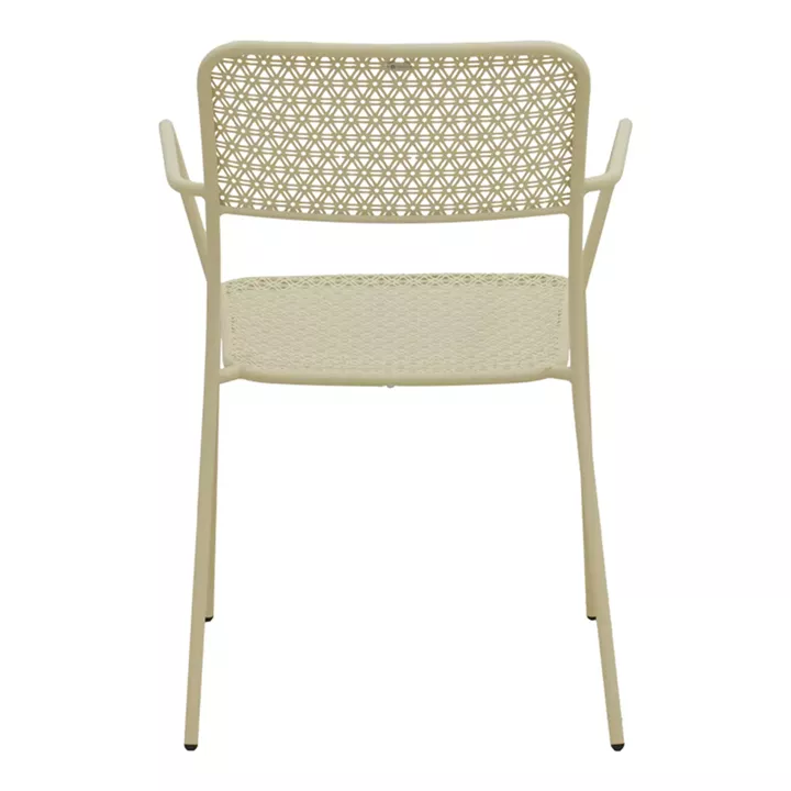 Πολυθρόνα Federal pakoworld στοιβαζόμενη κρεμ μέταλλο 57x58x81.5εκ