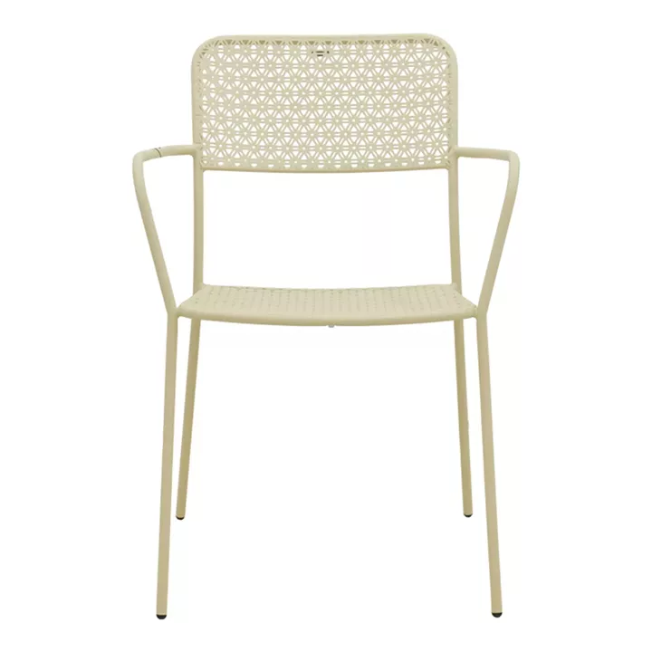 Πολυθρόνα Federal pakoworld στοιβαζόμενη κρεμ μέταλλο 57x58x81.5εκ