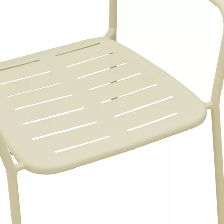 Πολυθρόνα Deraby pakoworld στοιβαζόμενη κρεμ μέταλλο 56x45.5x83εκ