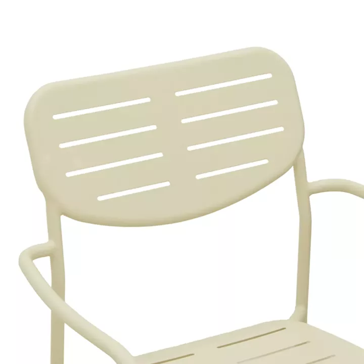 Πολυθρόνα Deraby pakoworld στοιβαζόμενη κρεμ μέταλλο 56x45.5x83εκ