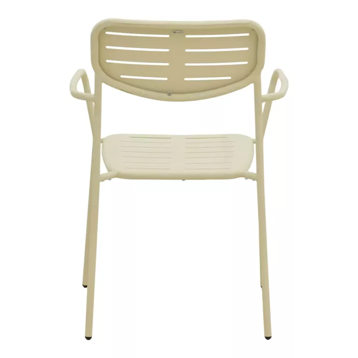 Πολυθρόνα Deraby pakoworld στοιβαζόμενη κρεμ μέταλλο 56x45.5x83εκ
