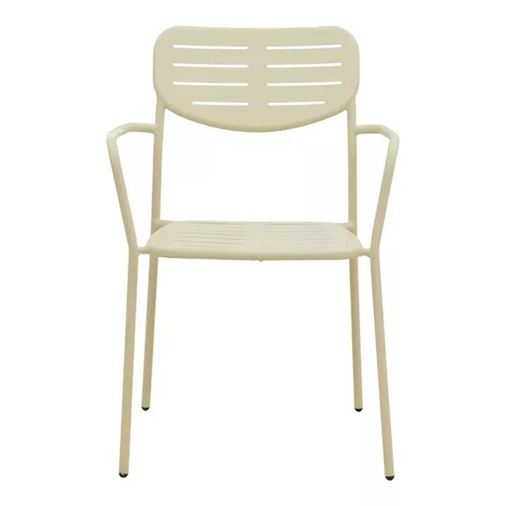 Πολυθρόνα Deraby pakoworld στοιβαζόμενη κρεμ μέταλλο 56x45.5x83εκ