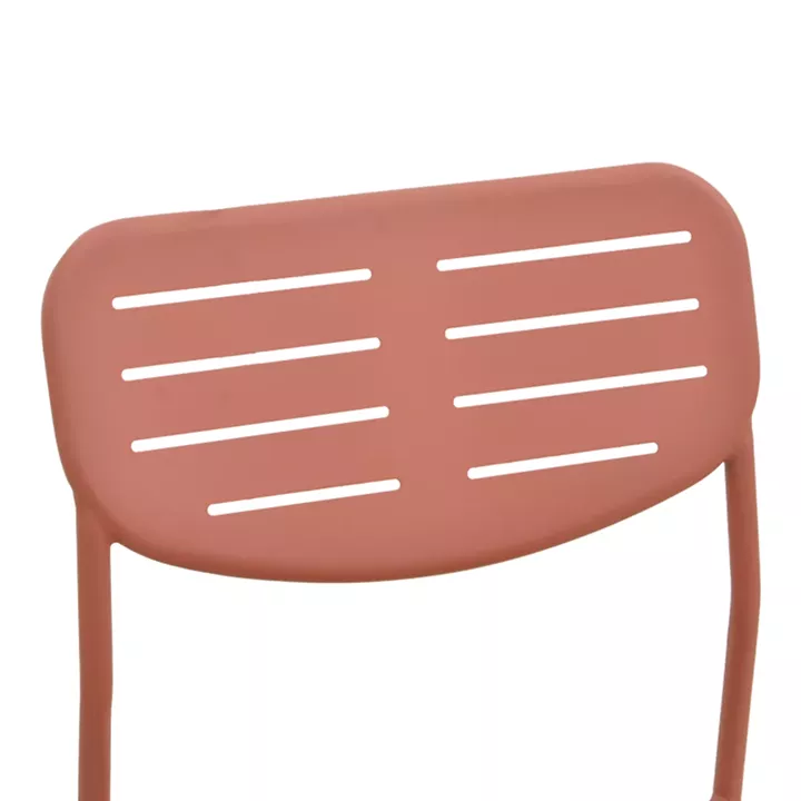 Καρέκλα Deraby pakoworld στοιβαζόμενη terracotta μέταλλο 52.5x45.5x83εκ