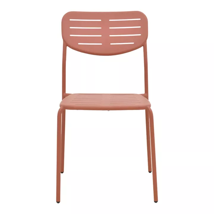 Καρέκλα Deraby pakoworld στοιβαζόμενη terracotta μέταλλο 52.5x45.5x83εκ