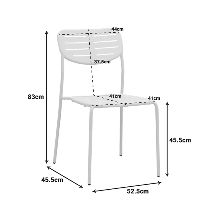Καρέκλα Deraby pakoworld στοιβαζόμενη terracotta μέταλλο 52.5x45.5x83εκ
