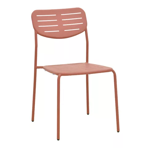 Stackable chair Deraby pakoworld terracotta metal 52.5x45.5x83cm