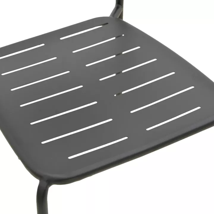 Καρέκλα Deraby pakoworld στοιβαζόμενη μαύρο μέταλλο 52.5x45.5x83εκ