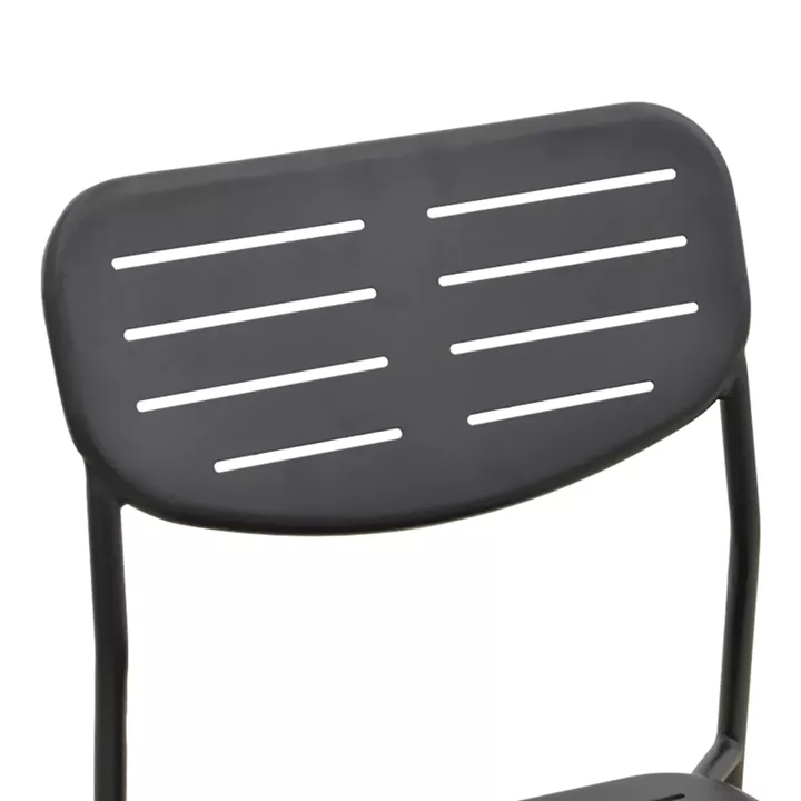 Καρέκλα Deraby pakoworld στοιβαζόμενη μαύρο μέταλλο 52.5x45.5x83εκ