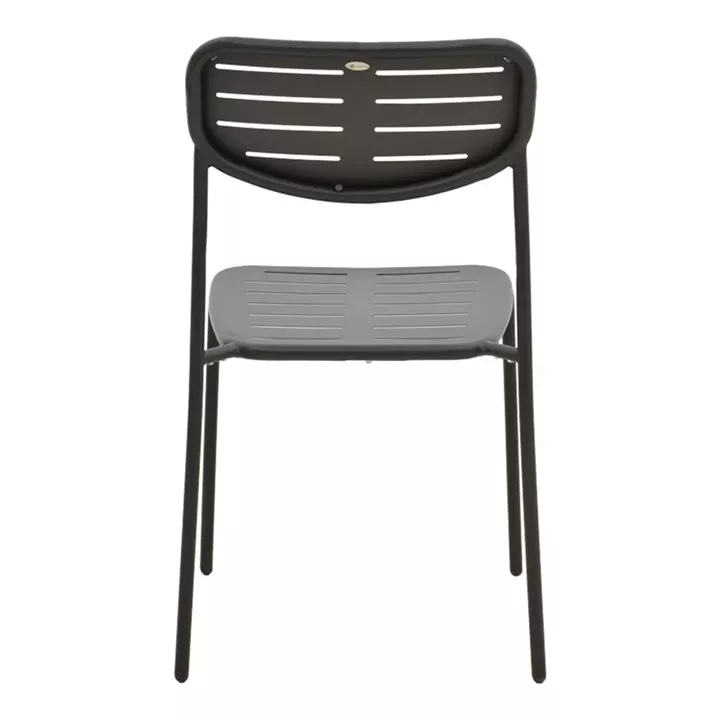 Καρέκλα Deraby pakoworld στοιβαζόμενη μαύρο μέταλλο 52.5x45.5x83εκ