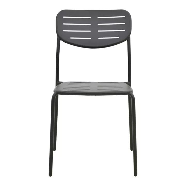 Καρέκλα Deraby pakoworld στοιβαζόμενη μαύρο μέταλλο 52.5x45.5x83εκ