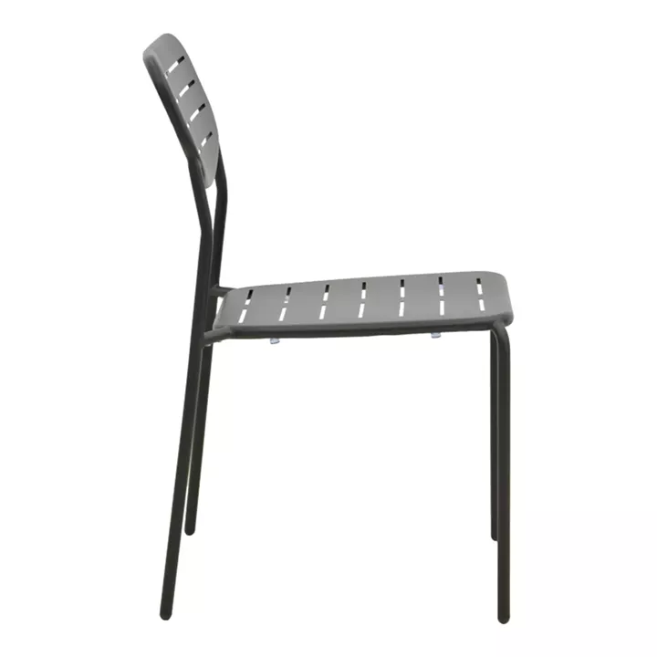 Καρέκλα Deraby pakoworld στοιβαζόμενη μαύρο μέταλλο 52.5x45.5x83εκ