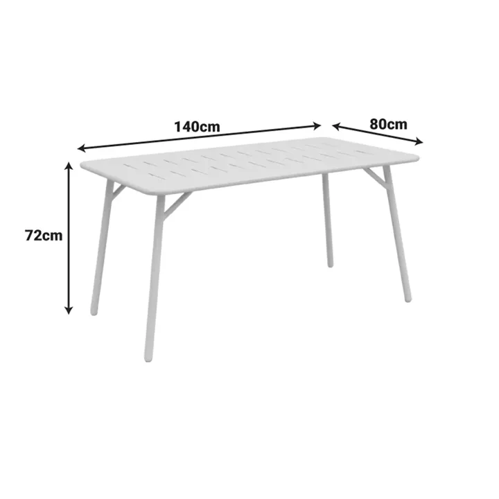 Table Moraja pakoworld cream metal 140x80x70cm