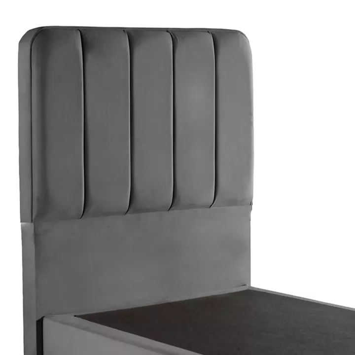 Single bed Lunda pakoworld anthracite velvet 90x200cm