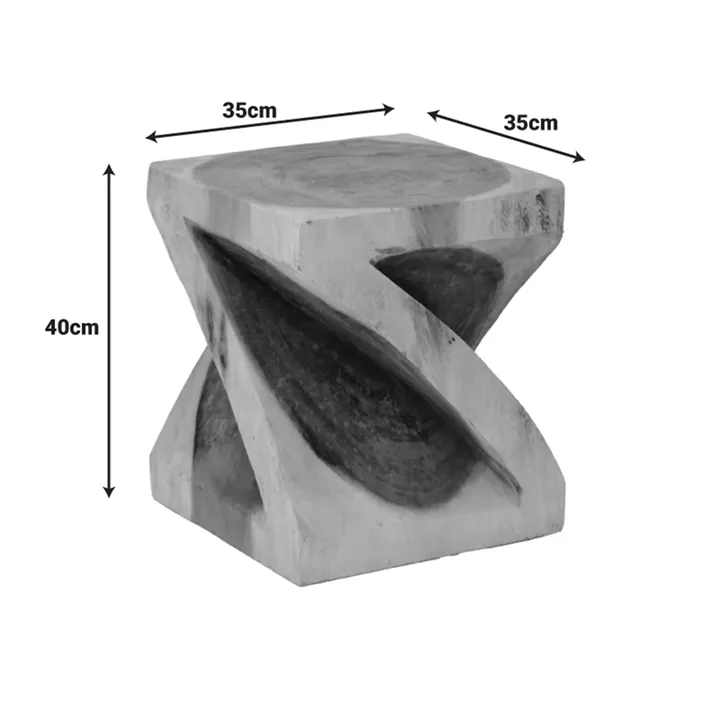 Σκαμπό Rektan pakoworld suar ξύλο σε φυσική απόχρωση 35x35x40εκ