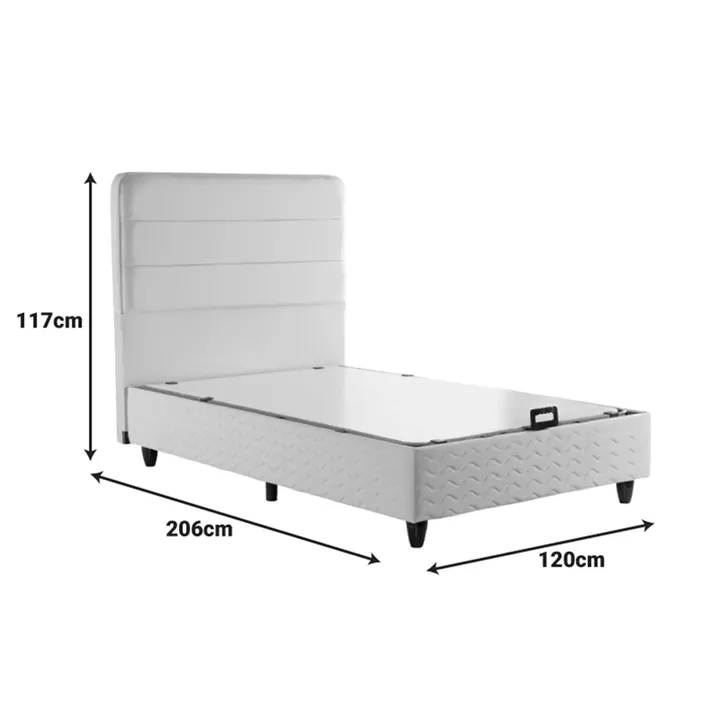 Semi-Double bed Linteda pakoworld with storage space anthracite velvet 120x200cm