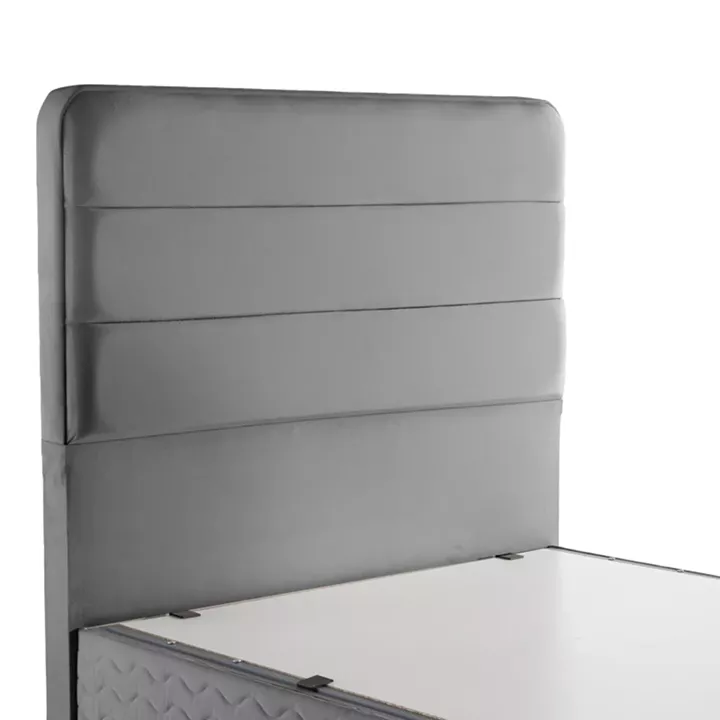 Semi-Double bed Linteda pakoworld with storage space anthracite velvet 120x200cm