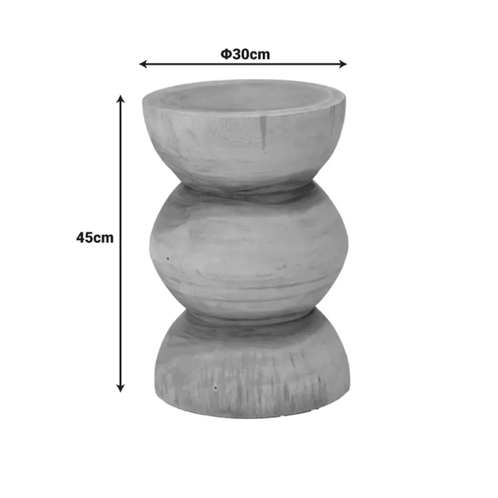 Σκαμπό Pilar pakoworld suar ξύλο σε φυσική απόχρωση Φ30x45εκ