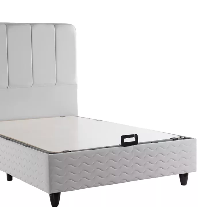 Κρεβάτι μονό Lunda pakoworld με αποθηκευτικό χώρο ανθρακί βελούδο 90x200εκ