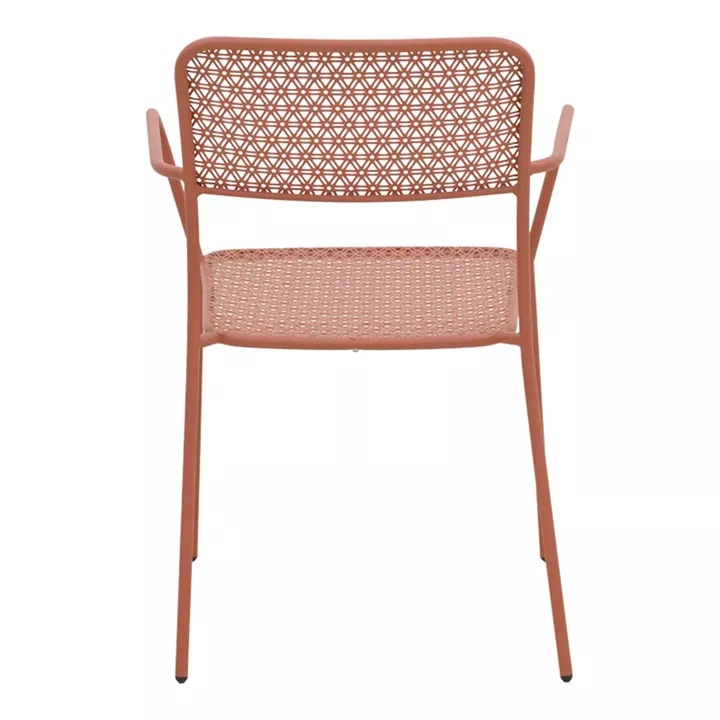 Πολυθρόνα Federal pakoworld στοιβαζόμενη terracotta μέταλλο 57x58x81.5εκ