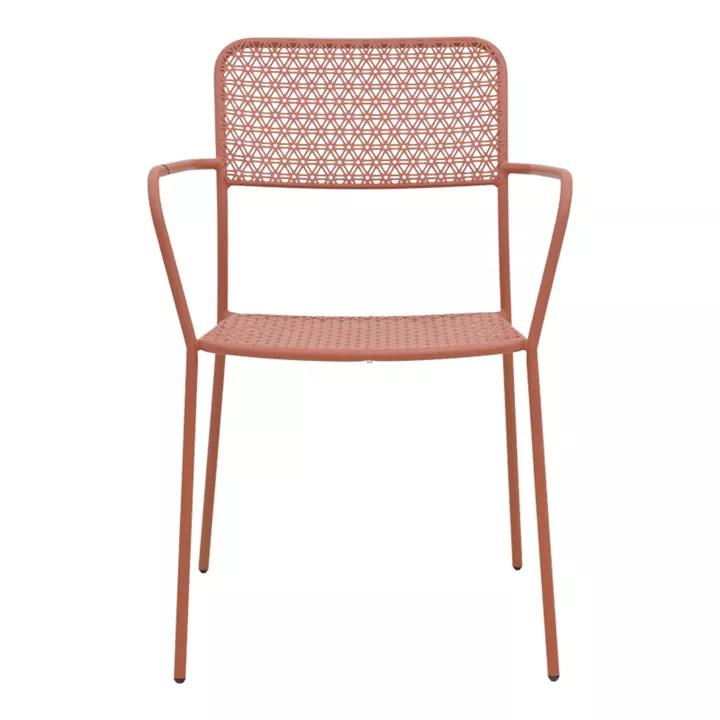 Πολυθρόνα Federal pakoworld στοιβαζόμενη terracotta μέταλλο 57x58x81.5εκ