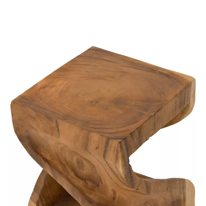 Stool Hourian I pakoworld suar wood in walnut color 35x35x45cm