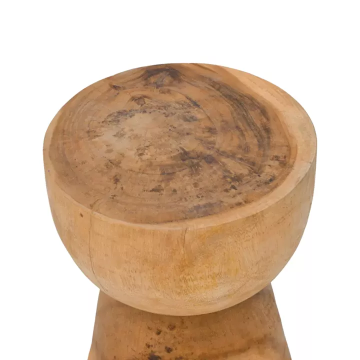 Σκαμπό Orveto pakoworld suar ξύλο σε φυσική απόχρωση Φ30x40εκ