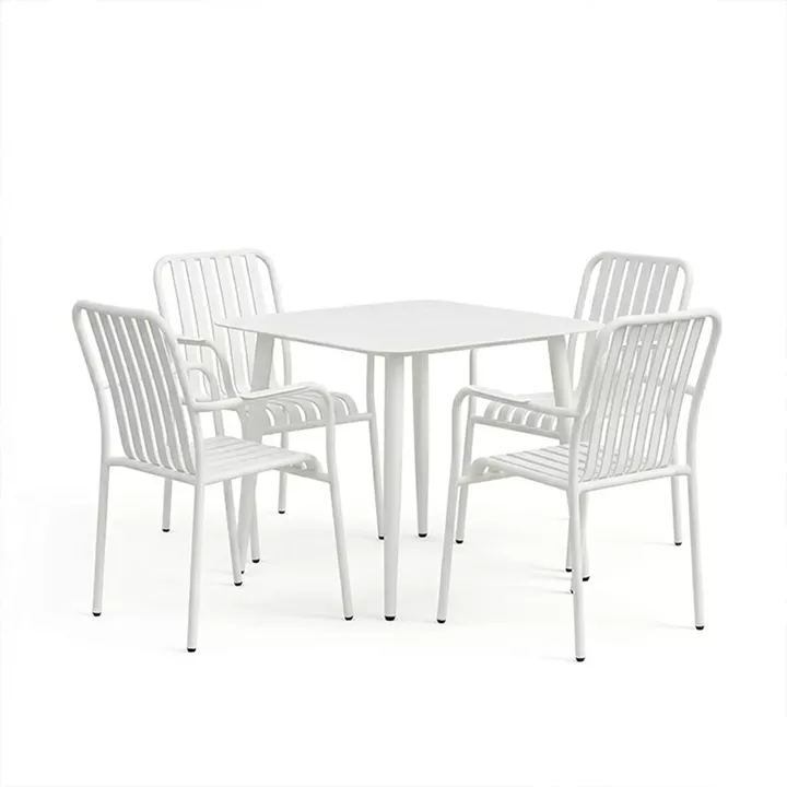 Dining set Heven Vista pakoworld set of 5 pices black aluminum 80x80x72cm