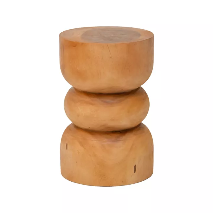 Stool Estelle pakoworld suar wood in natural color D30x45cm