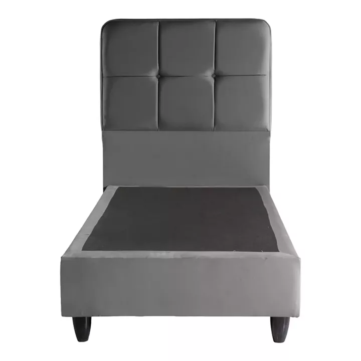 Κρεβάτι μονό Punto pakoworld ανθρακί βελούδο 90x200εκ