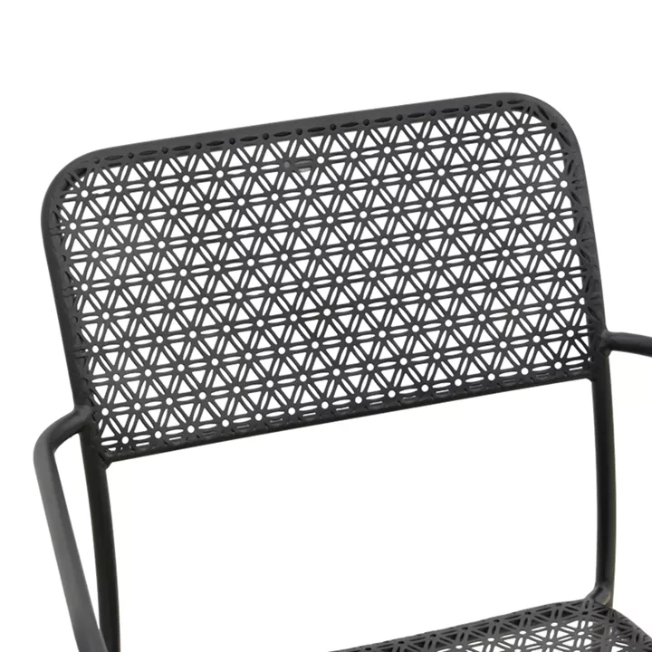 Stackable armchair Federal pakoworld black metal 57x58x81.5cm
