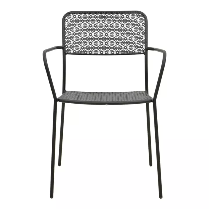 Stackable armchair Federal pakoworld black metal 57x58x81.5cm