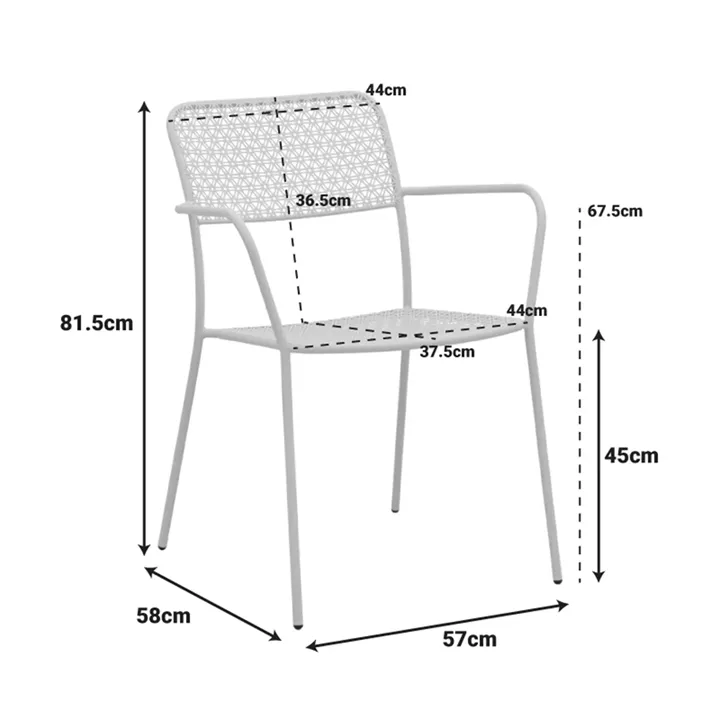 Stackable armchair Federal pakoworld black metal 57x58x81.5cm