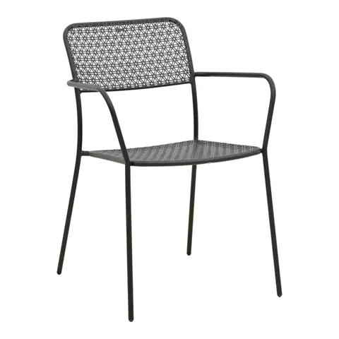 Stackable armchair Federal pakoworld black metal 57x58x81.5cm