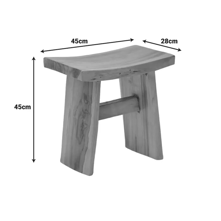 Σκαμπό Borbe pakoworld teak ξύλο σε φυσική απόχρωση 45x28x45εκ