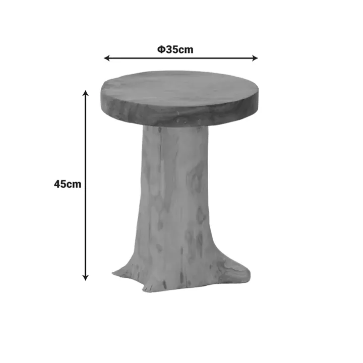 Stool Feranto pakoworld teak wood in natural color D35x45cm