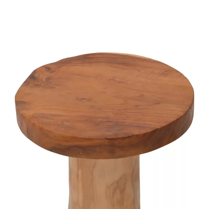 Stool Feranto pakoworld teak wood in natural color D35x45cm