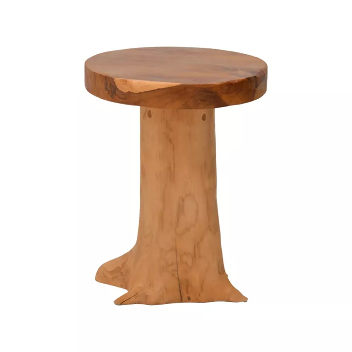 Stool Feranto pakoworld teak wood in natural color D35x45cm