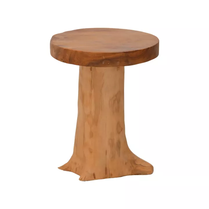 Stool Feranto pakoworld teak wood in natural color D35x45cm