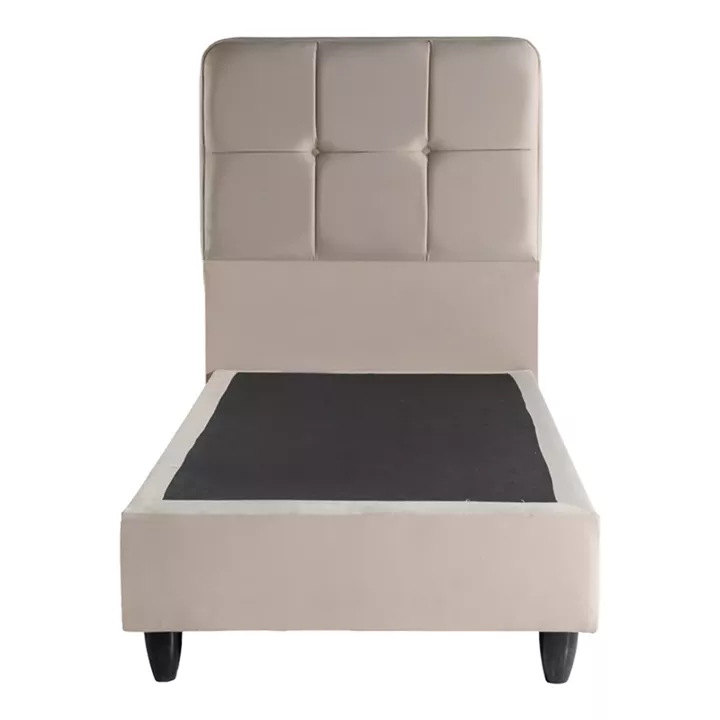 Single bed Punto pakoworld cream velvet 90x200cm