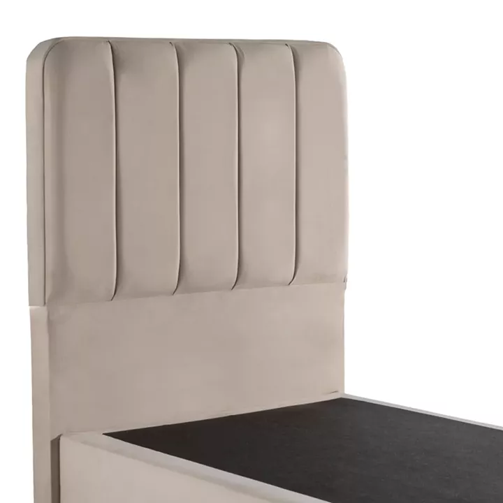 Single bed Lunda pakoworld cream velvet 90x200cm