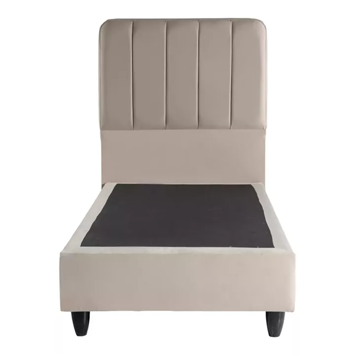 Single bed Lunda pakoworld cream velvet 90x200cm