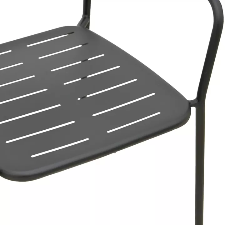 Πολυθρόνα Deraby pakoworld στοιβαζόμενη μαύρο μέταλλο 56x45.5x83εκ