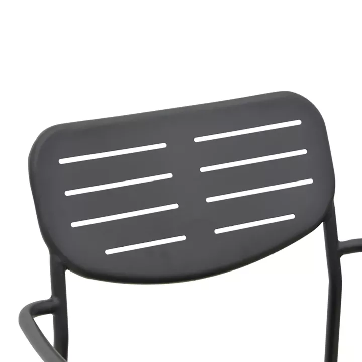 Πολυθρόνα Deraby pakoworld στοιβαζόμενη μαύρο μέταλλο 56x45.5x83εκ