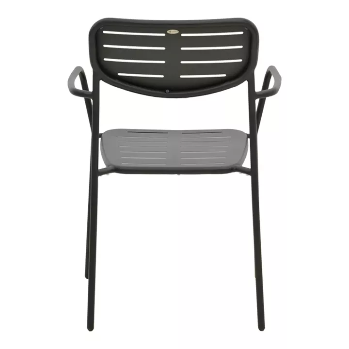 Πολυθρόνα Deraby pakoworld στοιβαζόμενη μαύρο μέταλλο 56x45.5x83εκ