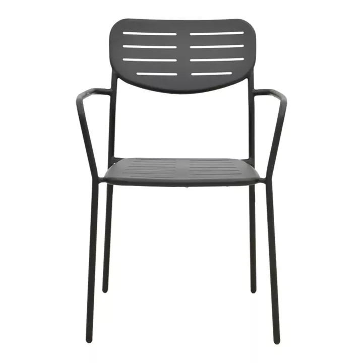 Πολυθρόνα Deraby pakoworld στοιβαζόμενη μαύρο μέταλλο 56x45.5x83εκ