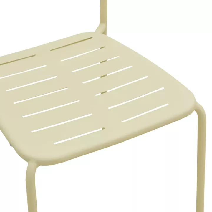 Καρέκλα Deraby pakoworld στοιβαζόμενη κρεμ μέταλλο 52.5x45.5x83εκ