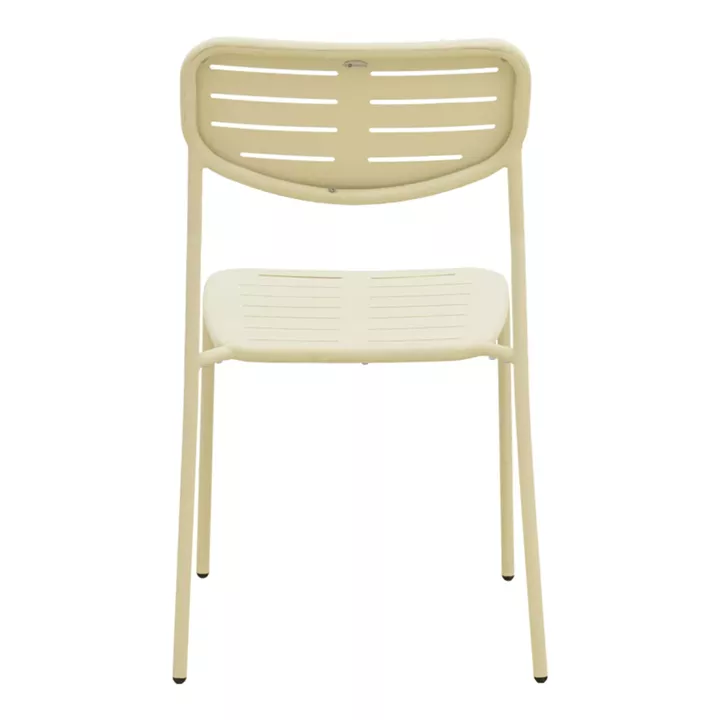 Καρέκλα Deraby pakoworld στοιβαζόμενη κρεμ μέταλλο 52.5x45.5x83εκ