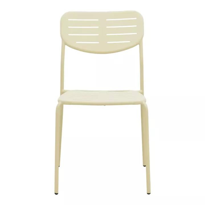 Καρέκλα Deraby pakoworld στοιβαζόμενη κρεμ μέταλλο 52.5x45.5x83εκ