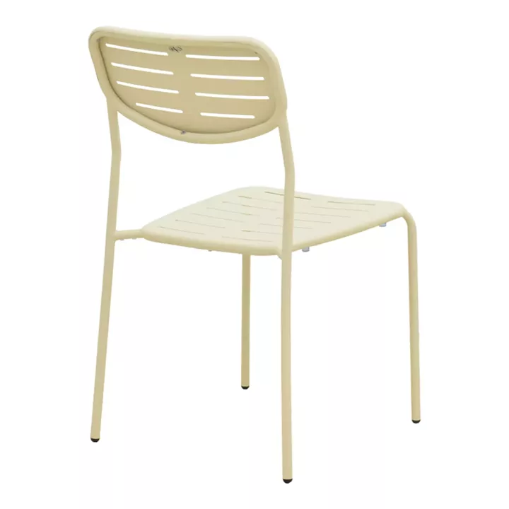 Καρέκλα Deraby pakoworld στοιβαζόμενη κρεμ μέταλλο 52.5x45.5x83εκ